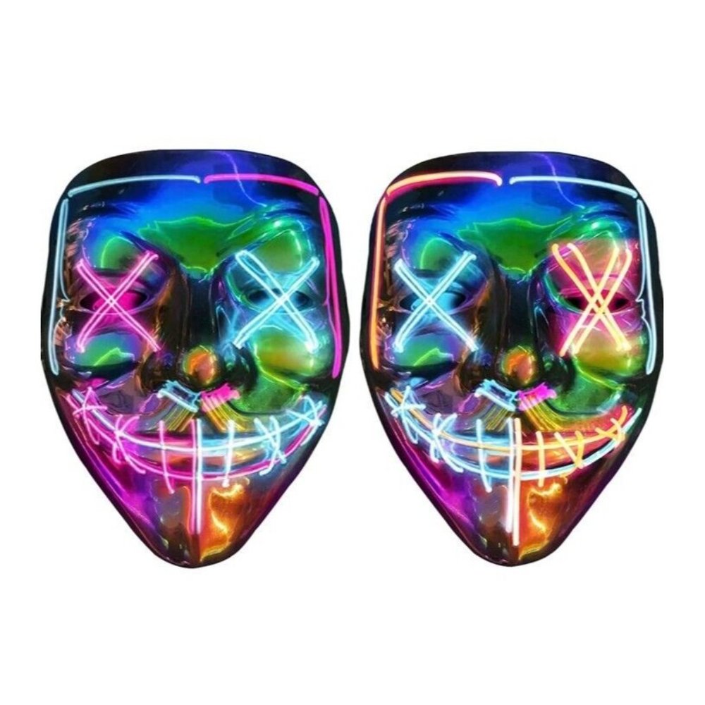 Halloween Glowing Mask, LED Light up Masks for Festival, Halloween Rainbow (2)